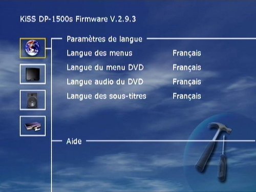 KISS DP-1500 - Firmware 2.9.3 - Langue